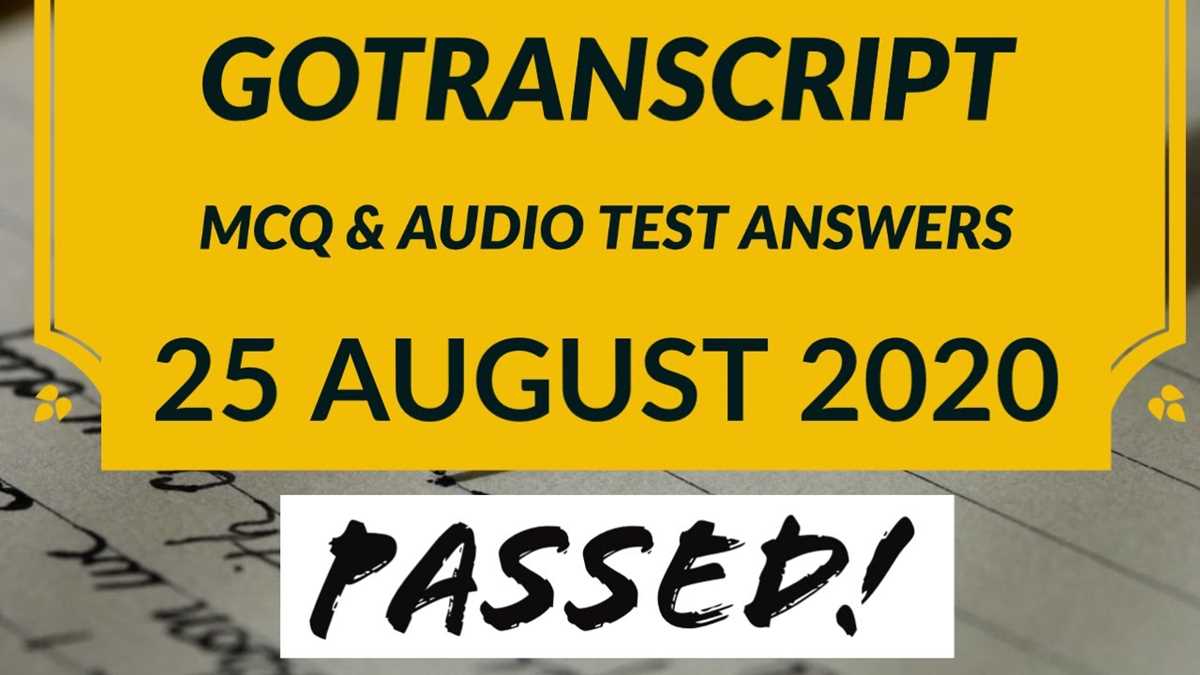 gotranscript transcription test answers