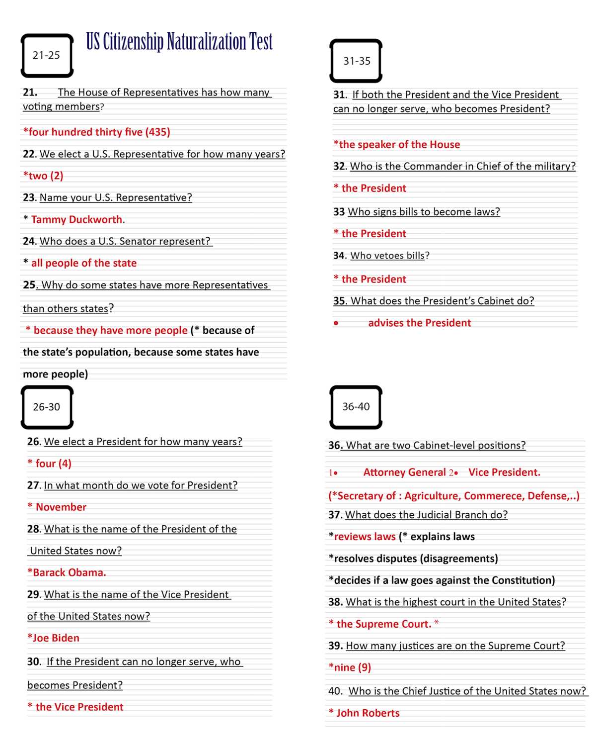 citizenship and naturalization test questions and answers