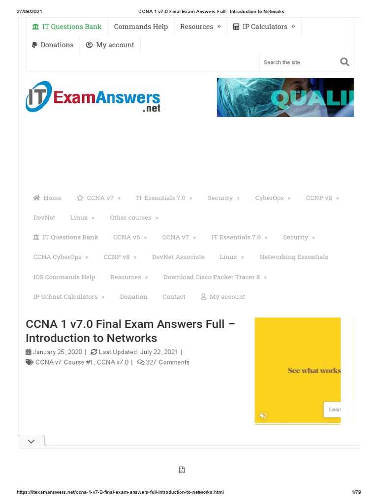 ccna 1 practice final exam answers