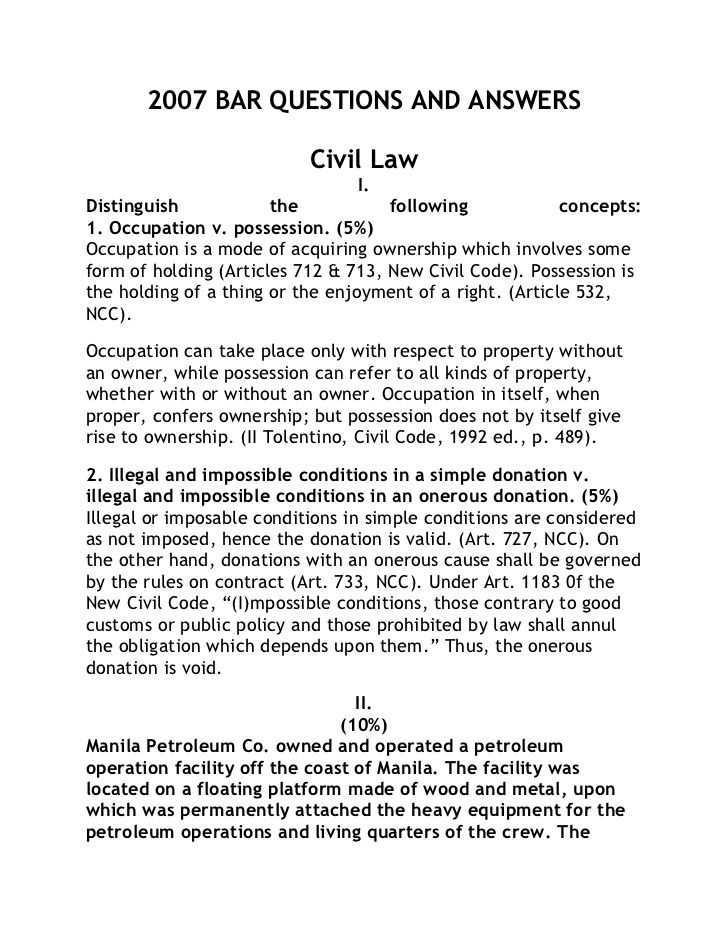 criminal law bar exam questions and answers