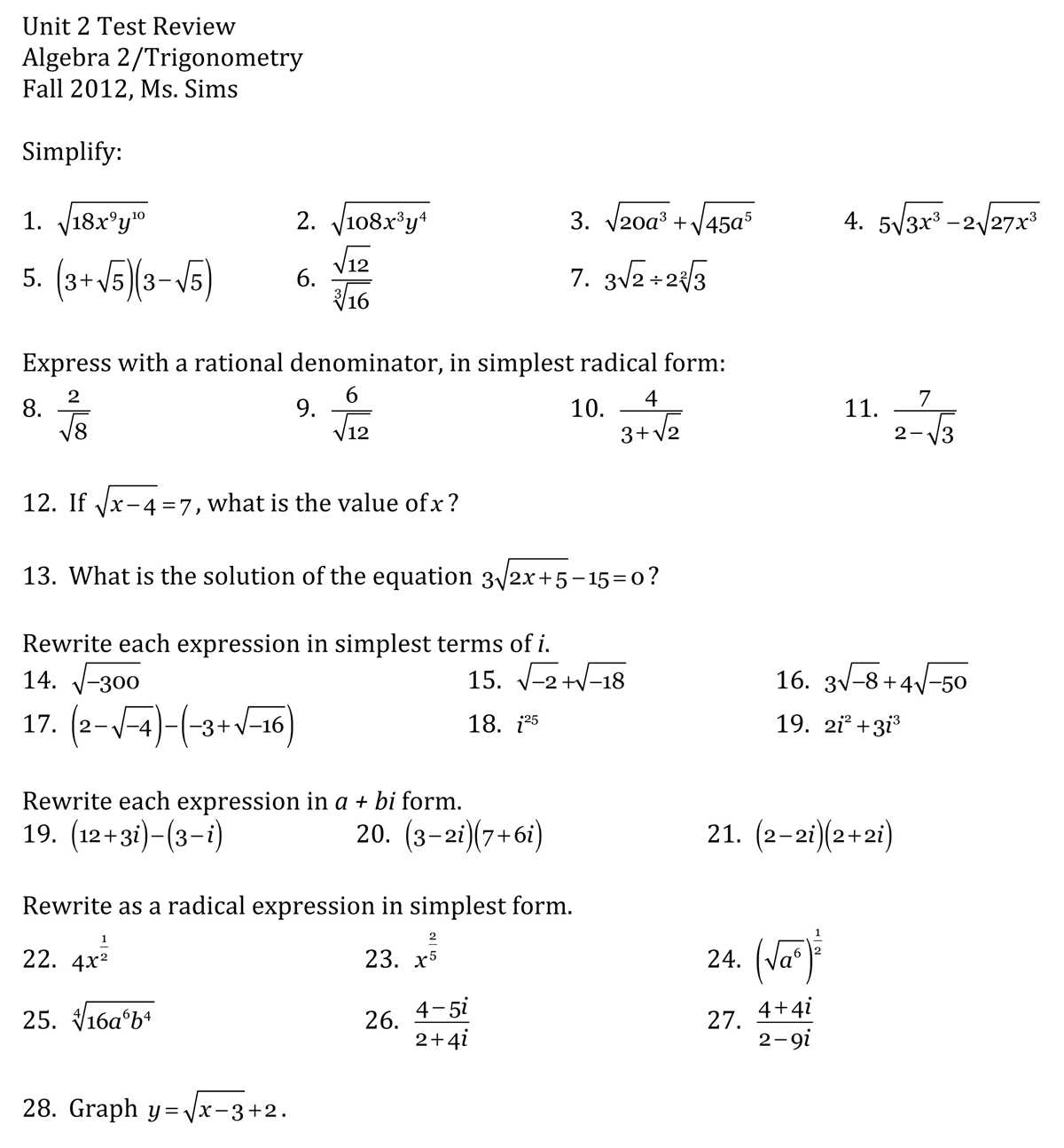 edgenuity algebra 2 unit 1 test answers