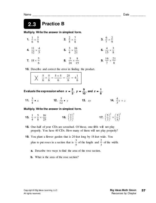 big ideas math algebra 1 chapter 6 test answers