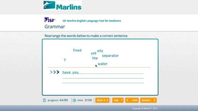 marlins english test questions and answers