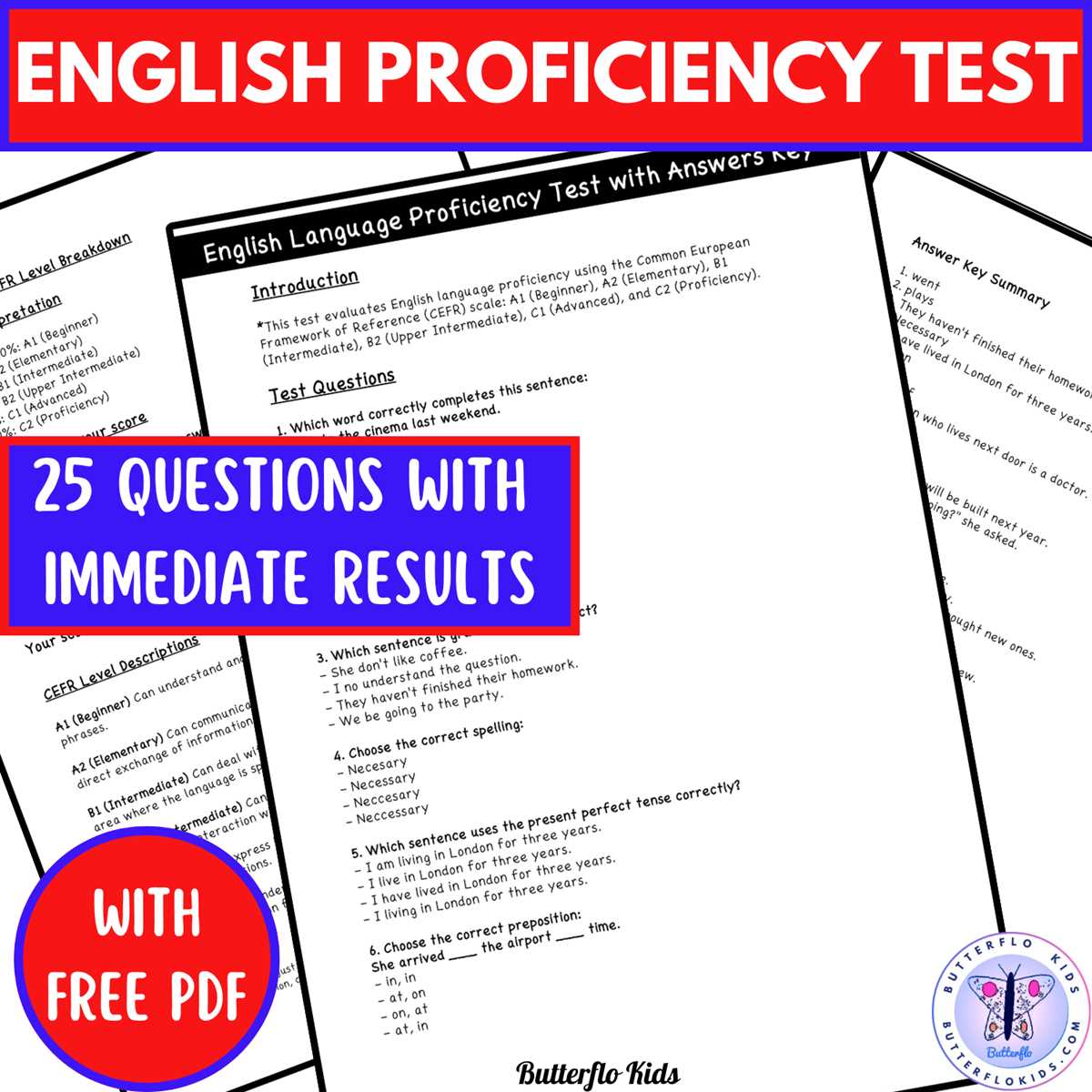 english language test questions and answers